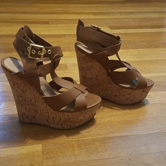 ladies cork wedges